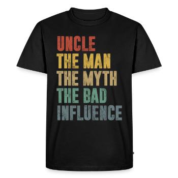 Best Uncle Proud Uncle Quote Humor - Men's Premium Organic T-Shirt - black - Front - Nico (187cm)