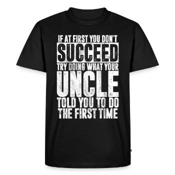 Best Uncle Proud Uncle Quote Humor - Men's Premium Organic T-Shirt - black - Front - Nico (187cm)