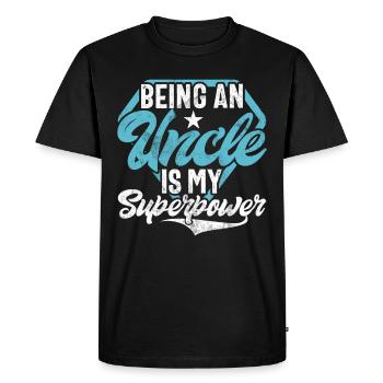 Best Uncle Proud Uncle Quote Humor - Men's Premium Organic T-Shirt - black - Front - Nico (187cm)