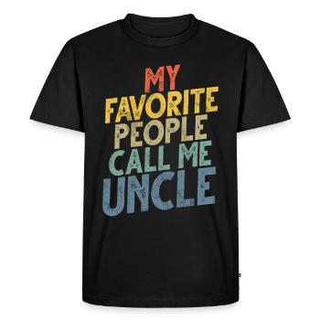Best Uncle Proud Uncle Quote Humor - Men's Premium Organic T-Shirt - black - Front - Nico (187cm)