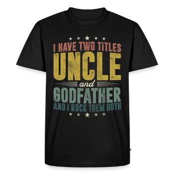 Best Uncle Proud Uncle Quote Humor - Men's Premium Organic T-Shirt - black - Front - Nico (187cm)