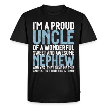 Best Uncle Proud Uncle Quote Humor - Men's Premium Organic T-Shirt - black - Front - Nico (187cm)