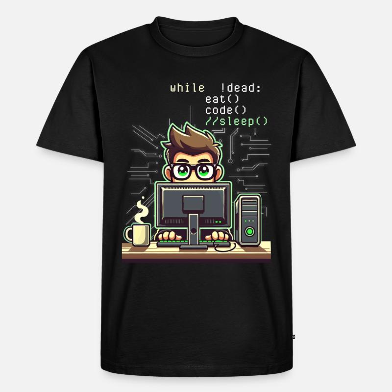 Programmierer Computercodierungssoftwareentwickler - Männer Premium Bio T-Shirt - Schwarz