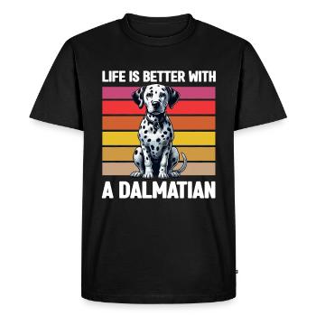 Dalmatien Chien Amoureux Propriétaire de Chien - T-shirt Premium bio Homme - noir - Devant - Nico (187cm)