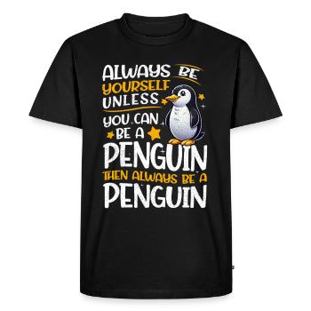 Penguins Bird Lover Penguin Enthusiast - Men's Premium Organic T-Shirt - black - Front - Nico (187cm)