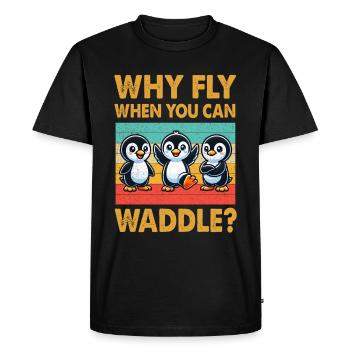 Penguins Bird Lover Penguin Enthusiast - Men's Premium Organic T-Shirt - black - Front - Nico (187cm)