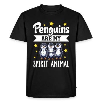 Penguins Bird Lover Penguin Enthusiast - Men's Premium Organic T-Shirt - black - Front - Nico (187cm)