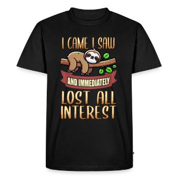 Paresseux, Amoureux des animaux, Amoureux des paresseux, Paresseux - T-shirt Premium bio Homme - noir - Devant - Nico (187cm)
