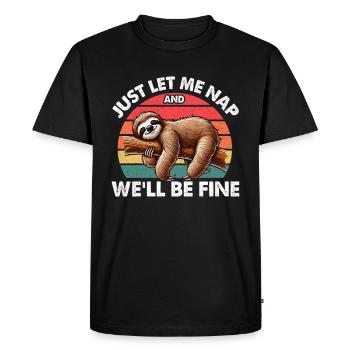 Paresseux, Amoureux des animaux, Amoureux des paresseux, Paresseux - T-shirt Premium bio Homme - noir - Devant - Nico (187cm)
