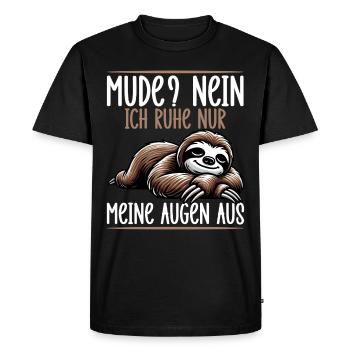 paresseux paresseux paresseux amant paresseux - T-shirt Premium bio Homme - noir - Devant - Nico (187cm)