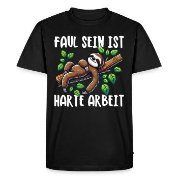 paresseux paresseux paresseux amant paresseux - T-shirt Premium bio Homme - noir - Devant - Nico (187cm)