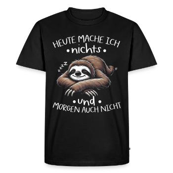paresseux paresseux paresseux amant paresseux - T-shirt Premium bio Homme - noir - Devant - Nico (187cm)