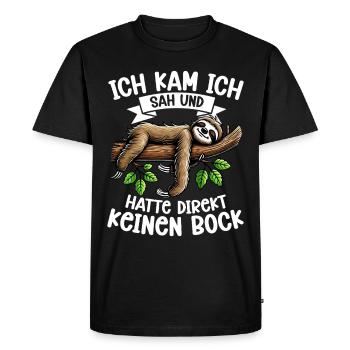 paresseux paresseux paresseux amant paresseux - T-shirt Premium bio Homme - noir - Devant - Nico (187cm)