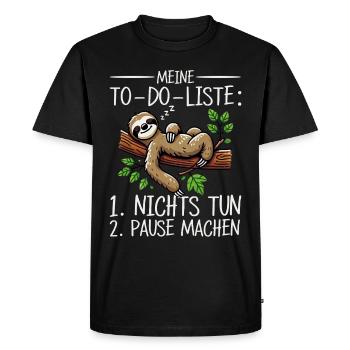 paresseux paresseux paresseux amant paresseux - T-shirt Premium bio Homme - noir - Devant - Nico (187cm)