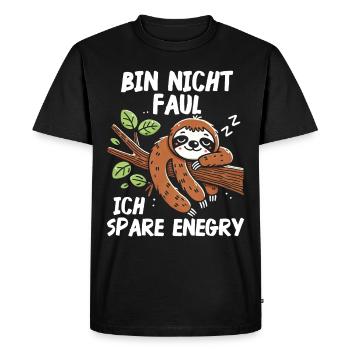 paresseux paresseux paresseux amant paresseux - T-shirt Premium bio Homme - noir - Devant - Nico (187cm)