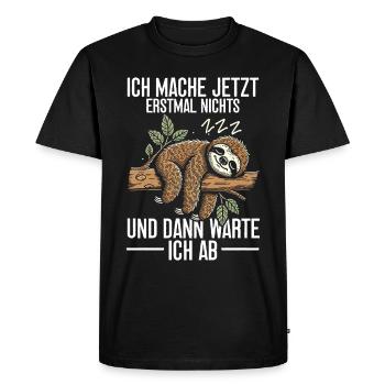 paresseux paresseux paresseux amant paresseux - T-shirt Premium bio Homme - noir - Devant - Nico (187cm)