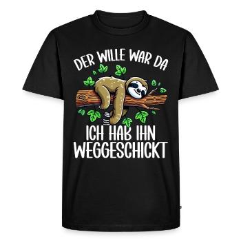 paresseux paresseux paresseux amant paresseux - T-shirt Premium bio Homme - noir - Devant - Nico (187cm)