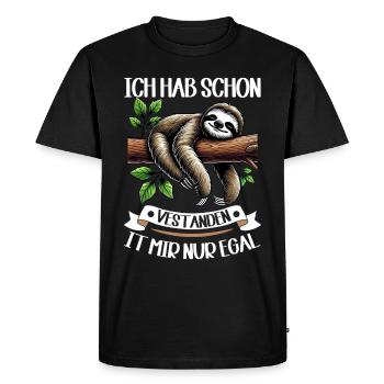 paresseux paresseux paresseux amant paresseux - T-shirt Premium bio Homme - noir - Devant - Nico (187cm)
