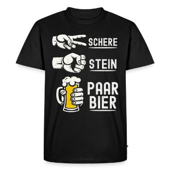 Ciseaux Pierre Bière Couple Amateurs de bière Buveurs de bière - T-shirt Premium bio Homme - noir - Devant - Nico (187cm)