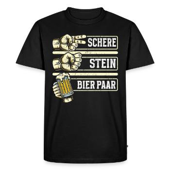 Ciseaux Pierre Bière Couple Amateurs de bière Buveurs de bière - T-shirt Premium bio Homme - noir - Devant - Nico (187cm)