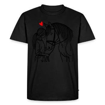 Équitation Sports équestres Cavaliers Amoureux des chevaux - T-shirt Premium bio Homme - noir - Devant - Nico (187cm)