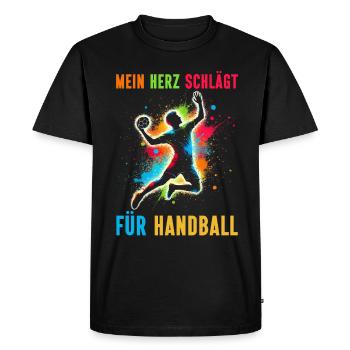 Amateurs de handball Joueurs de sport de handball - T-shirt Premium bio Homme - noir - Devant - Nico (187cm)