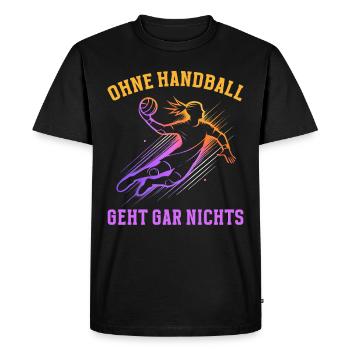 Amateurs de handball Joueurs de sport de handball - T-shirt Premium bio Homme - noir - Devant - Nico (187cm)