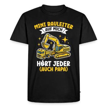 Enfants Chef de chantier Chef de projet Entrepreneur - T-shirt Premium bio Homme - noir - Devant - Nico (187cm)