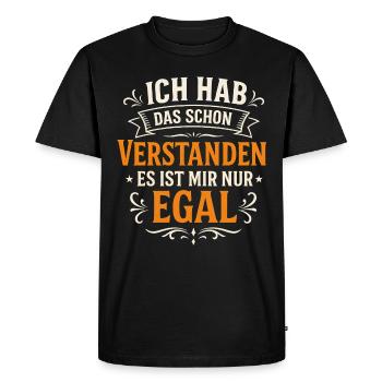 I don't care about irony saying - Men's Premium Organic T-Shirt - black - Front - Nico (187cm)