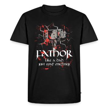 Fathor Père Thor Papa Seul Puissant Fête des Pères Poison - T-shirt Premium bio Homme - noir - Devant - Nico (187cm)
