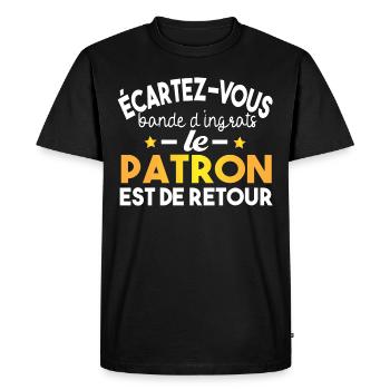 Patron Chef Leader Directeur Humour CEO - T-shirt Premium bio Homme - noir - Devant - Nico (187cm)