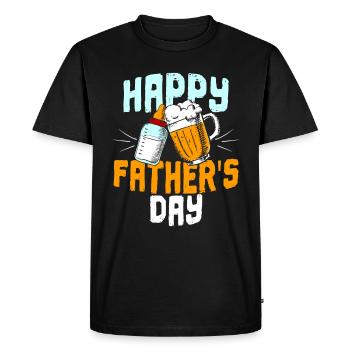Bonne fête des pères Fête des pères Fête des hommes Homme - T-shirt Premium bio Homme - noir - Devant - Nico (187cm)