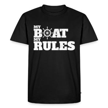 Captain My Boat My Rules Captain - Men's Premium Organic T-Shirt - black - Front - Nico (187cm)