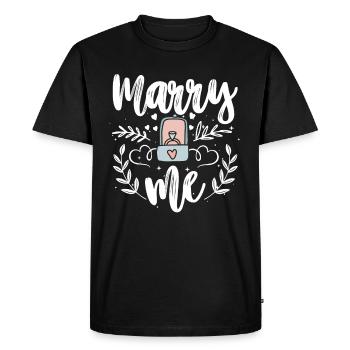 Marry me Demande en mariage Fiançailles - T-shirt Premium bio Homme - noir - Devant - Nico (187cm)