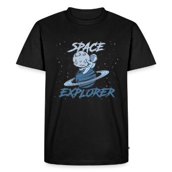 Astronaut Space Explorer - Men's Premium Organic T-Shirt - black - Front - Nico (187cm)