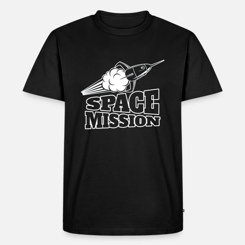 Astronaut Space Mission Rakete - Männer Premium Bio T-Shirt - Schwarz