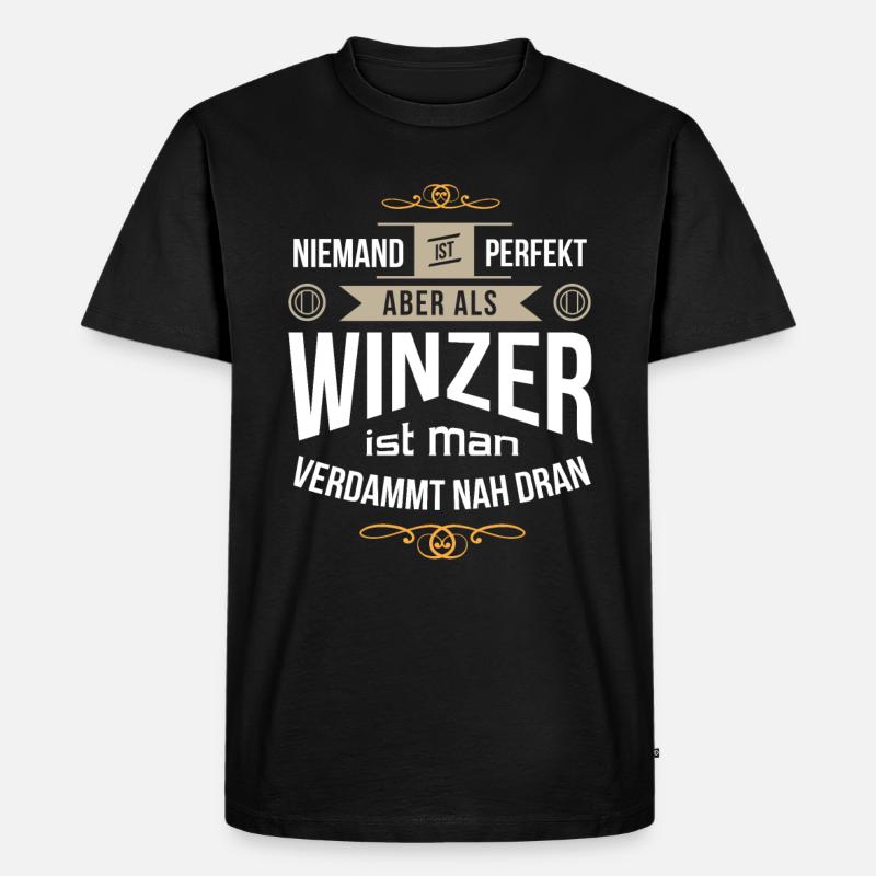 Winzer Winzermeister Weinbauer perfekt - Männer Premium Bio T-Shirt - Schwarz