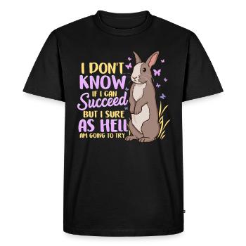 Mignon défi de lapin ambitieux - T-shirt Premium bio Homme - noir - Devant - Nico (187cm)