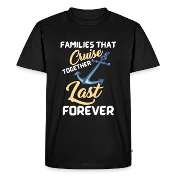 Les familles qui naviguent ensemble durent pour toujours - T-shirt Premium bio Homme - noir - Devant - Nico (187cm)