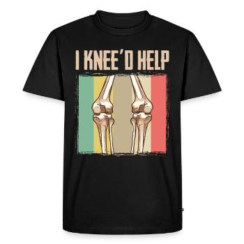 Chirurgie du genou et du genou Articulation du genou I Le genou aiderait à la réadaptation - T-shirt Premium bio Homme - noir - Devant - Nico (187cm)