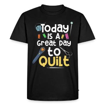 C’est un grand jour pour le cadeau de courtepointe - T-shirt Premium bio Homme - noir - Devant - Nico (187cm)