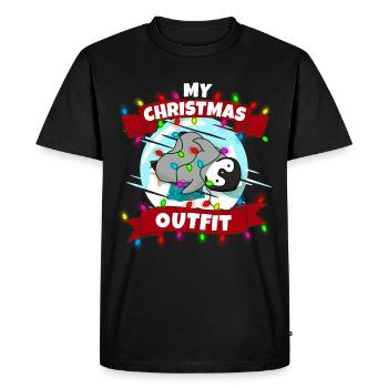 Ma tenue de Noël Baby Penguin - T-shirt Premium bio Homme - noir - Devant - Nico (187cm)