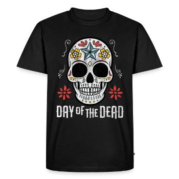 Crâne de Sucre Jour des morts - T-shirt Premium bio Homme - noir - Devant - Nico (187cm)