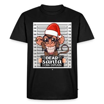 Dear Santa I Can Explain Christmas - Men's Premium Organic T-Shirt - black - Front - Nico (187cm)
