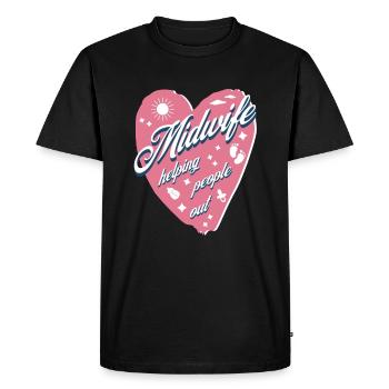 Great Midwives Heart Obstetrician Cadeau - T-shirt Premium bio Homme - noir - Devant - Nico (187cm)