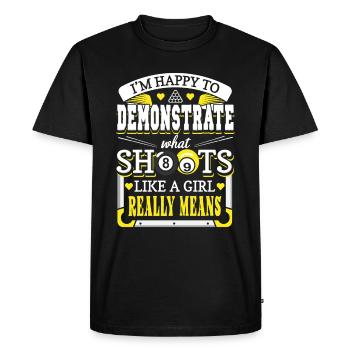 Billard drôle Ce que signifie tirer comme une fille - T-shirt Premium bio Homme - noir - Devant - Nico (187cm)