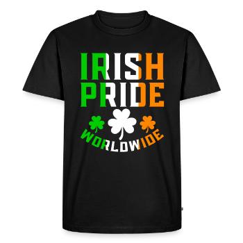 St. Patrick's Day Irish Pride Proud Clover - Men's Premium Organic T-Shirt - black - Front - Nico (187cm)