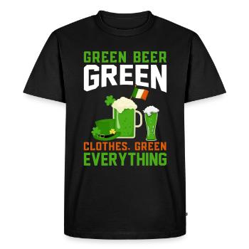 Bière verte irlandaise de la Saint-Patrick - T-shirt Premium bio Homme - noir - Devant - Nico (187cm)