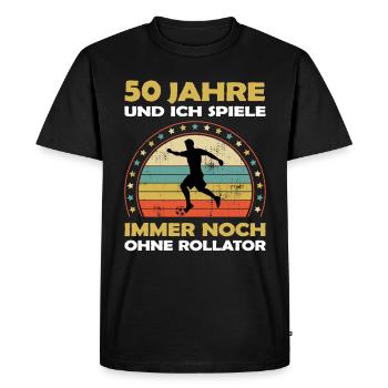 Lustiges Fußball 50 Jahre alt zum Geburtstag - Männer Premium Bio T-Shirt - Schwarz - Vorne - Nico (187cm)