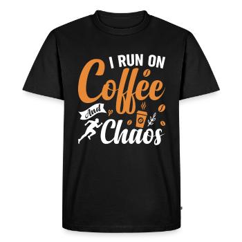 I live on coffee and chaos coffee drinkers - Men's Premium Organic T-Shirt - black - Front - Nico (187cm)